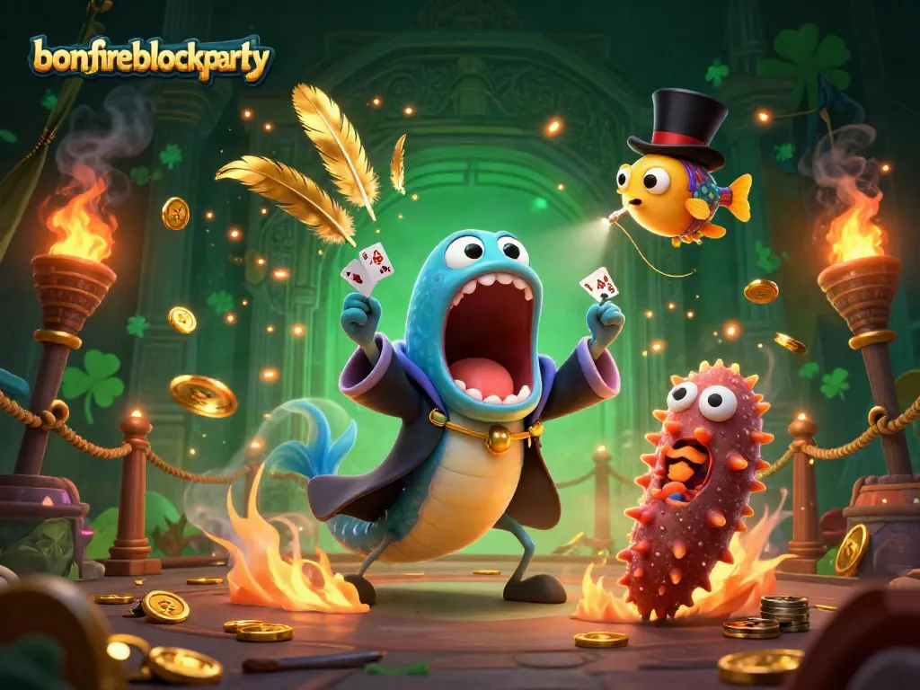Engage in thrilling gameplay at bonfireblockparty with a magical deep-sea casino scene and dynamic characters.