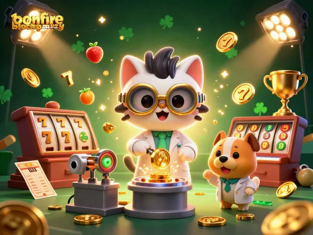 Experience the thrill of the bonfireblockparty with a lively 3D casino scene featuring vibrant characters and dynamic gaming elements.